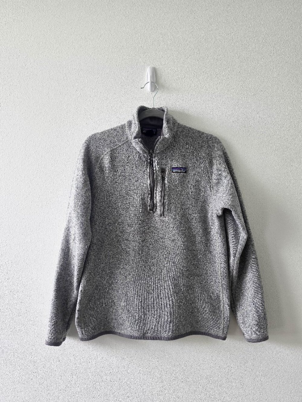 Patagonia Heather Grey Half Zip Sweater Sz Medium
